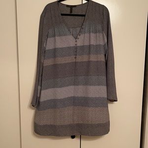 BCBG shift dress, button front, slip included